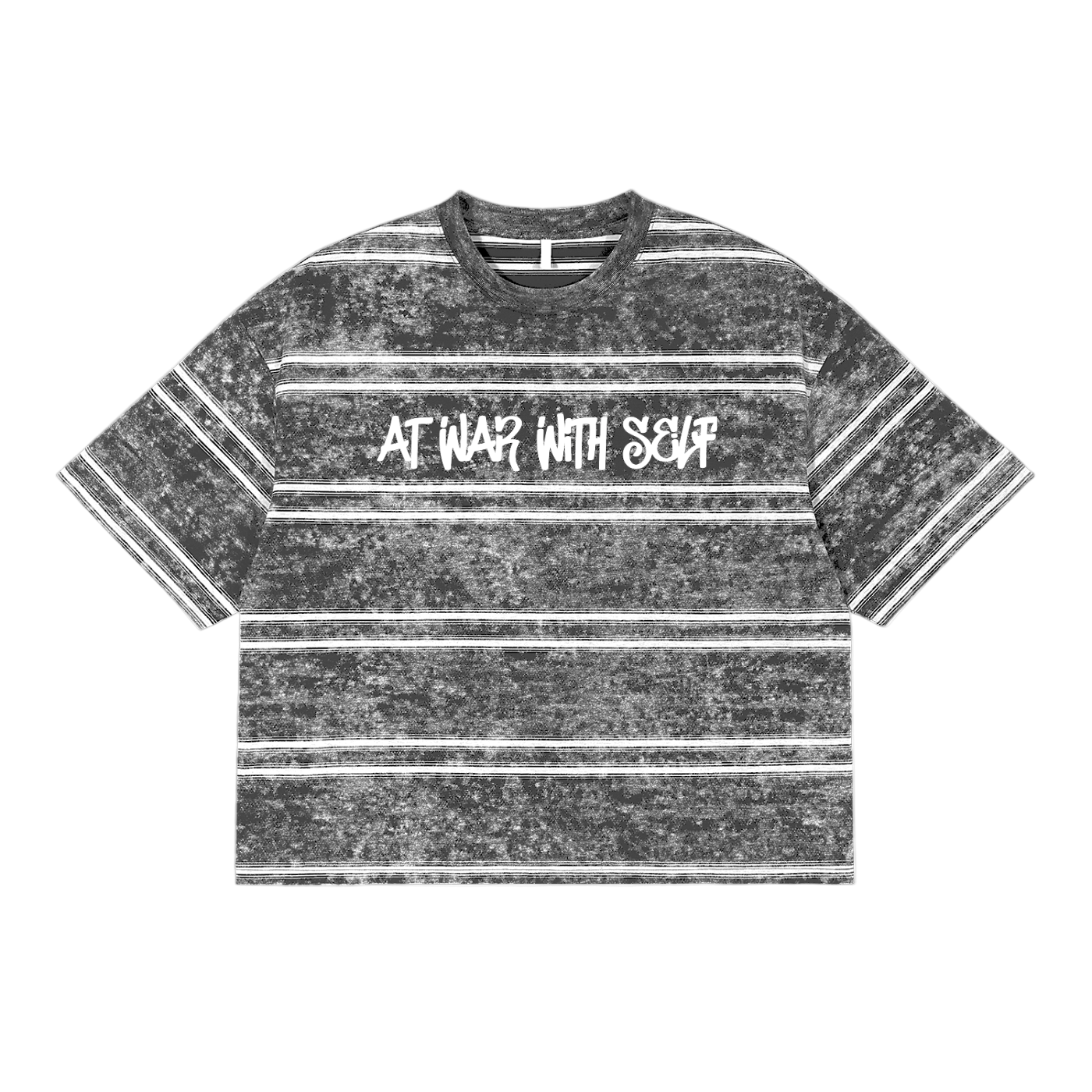 MOTTO ACID WASH STRIPED TEE